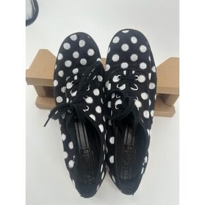 Keds Champion Polka Dot Black White Silver Glitter Sneakers Womens 9 Teacher